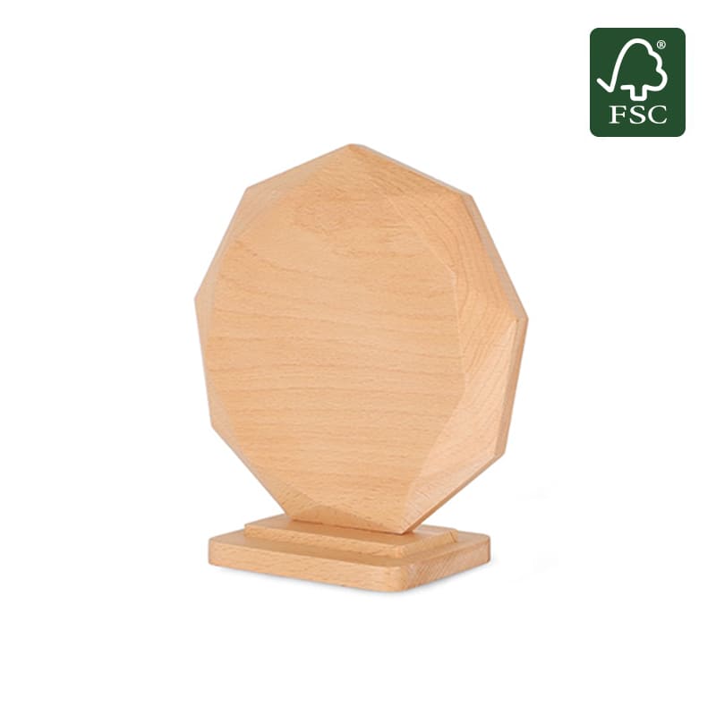 Beech wood award octagonal shape