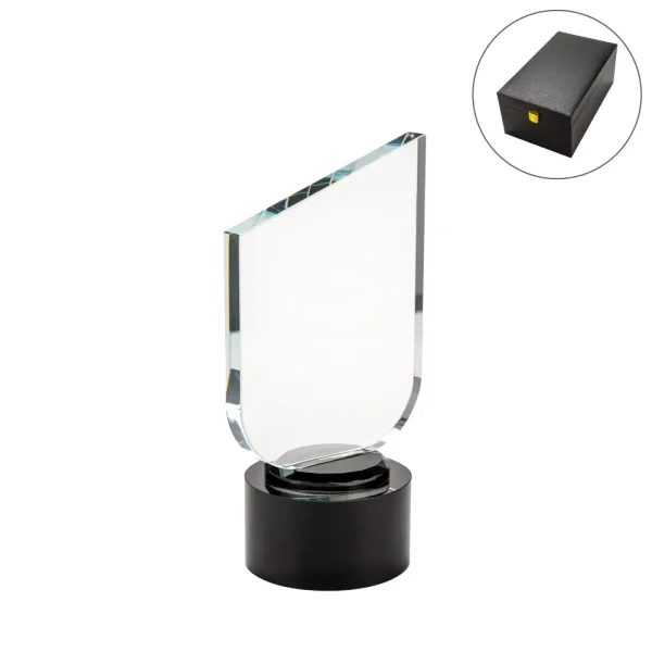 Crystal Trophy Round Black Base